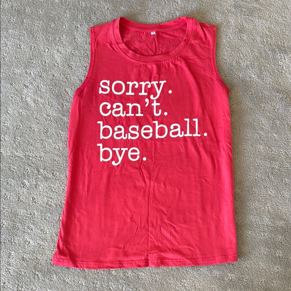 Baseball Mom Tank - Muscle Tank - red womens small